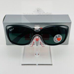 NEW Ray-Ban Jackie Ohh Sunglasses Green Polarized Lens Black Frame RB4101 58-17